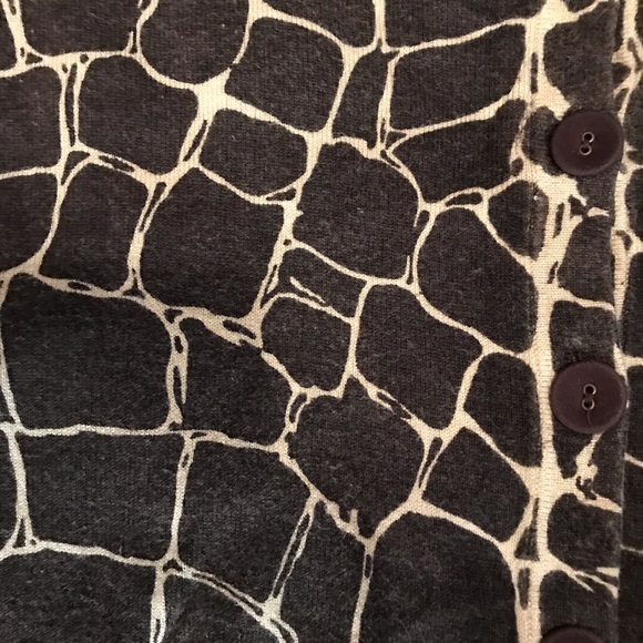 Merona Brown & Cream Reptile print cardigan. - Picture 2 of 3